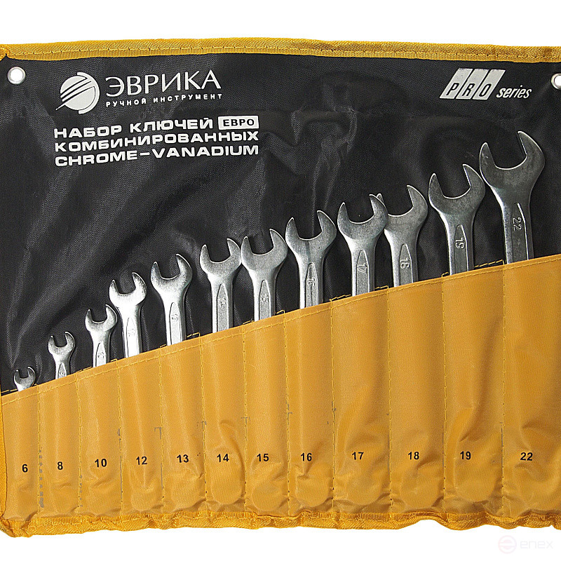 Combination Key Set (6,8,10,12,13,14,15,16,17,18,19,22mm) EURO 12-piece tablet CrV PRO EUREKA 1/20