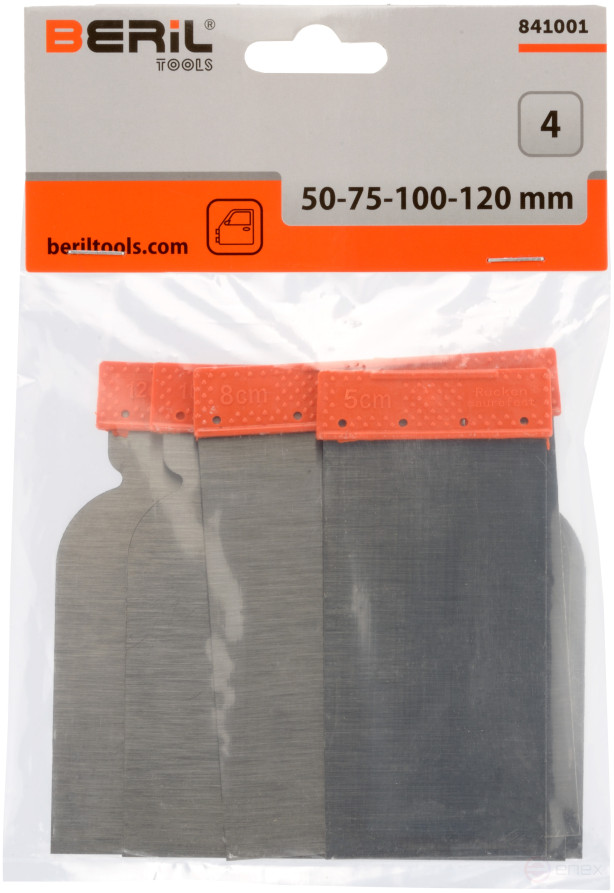 Set of metal spatulas (50/80/100/120mm) BERIL