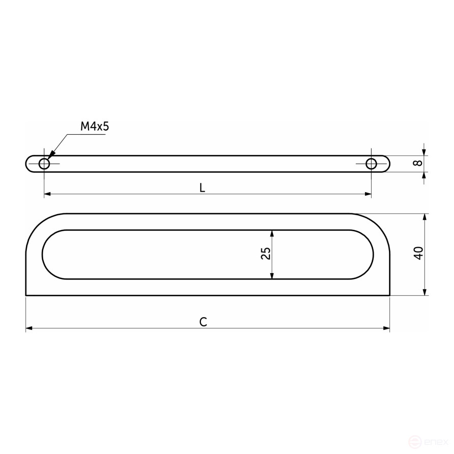 Ручка меб. скоба мет. OLYMPIA 160 матовый хром AKS