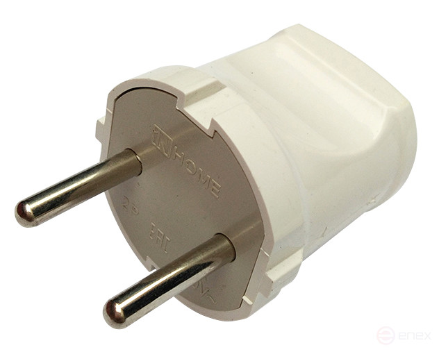 Вилка прямая 10А белая 4142 IN HOME