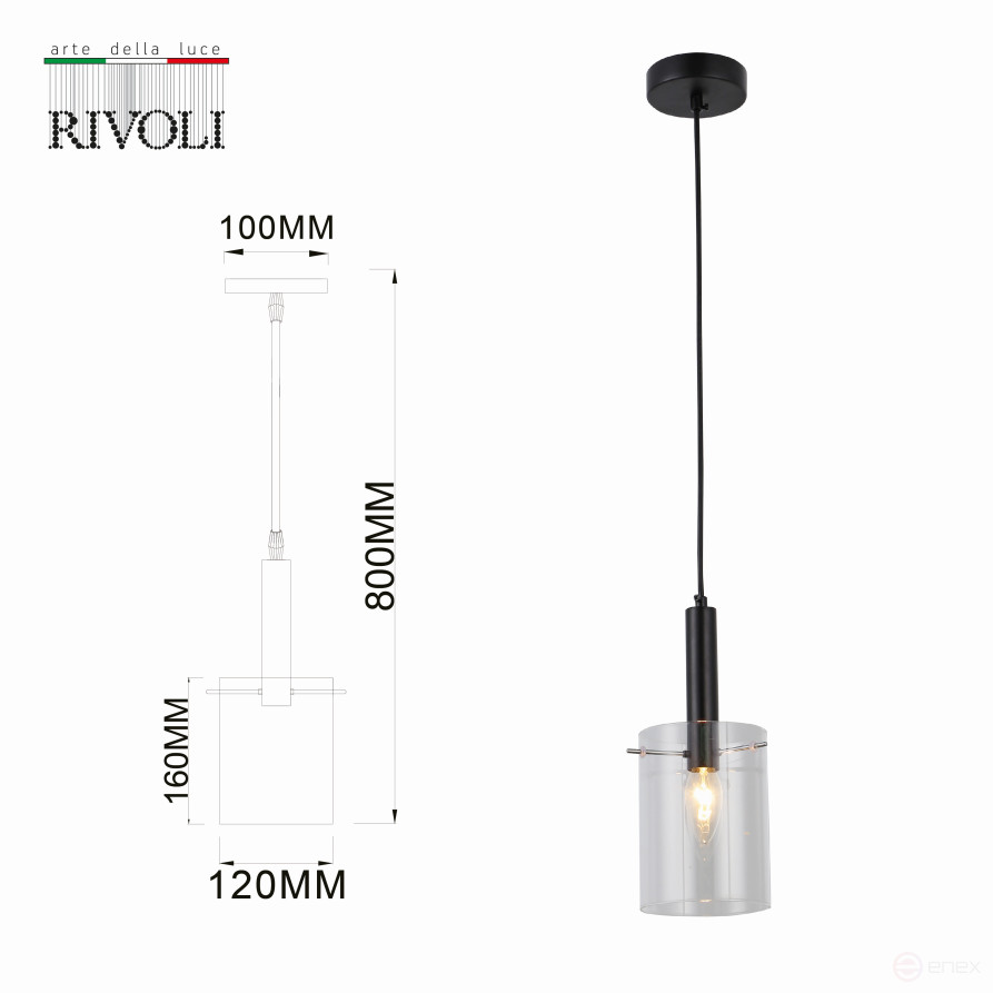 Pendant lamp Rivoli Joan 9321-201 1 x E14 40 W Modern