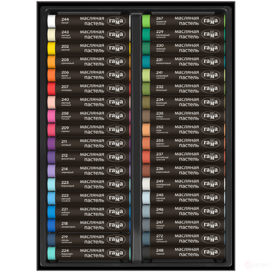 Пастель масляная Гамма, 36 цветов, картон. упаковка