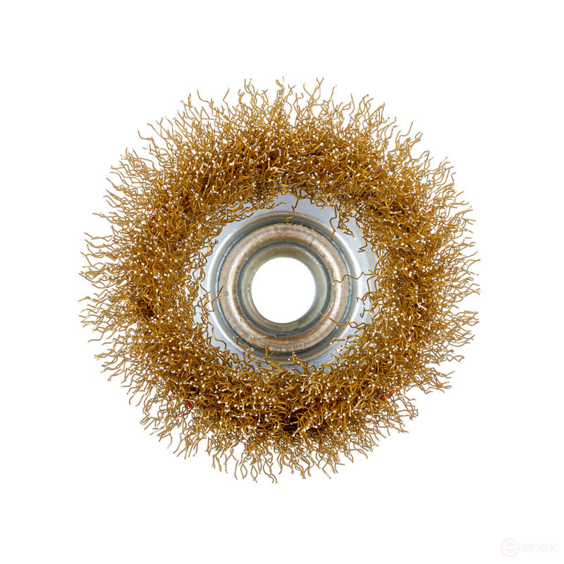 Щетка 805 чаш., гофр. ЛАТУНЬ, для УШМ D125 мм М14*2 RPM 6500 BS 0,3 уп. 1/20