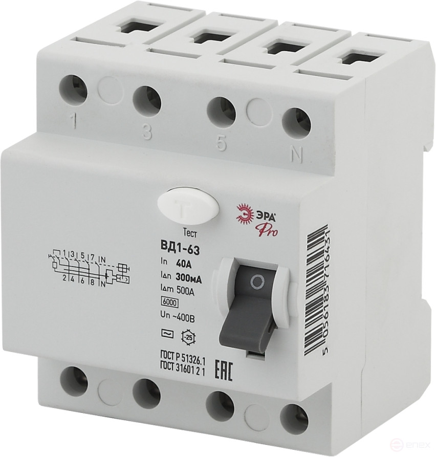 RCD ERA PRO NO-902-68 VD1-63 4P 40A 300mA