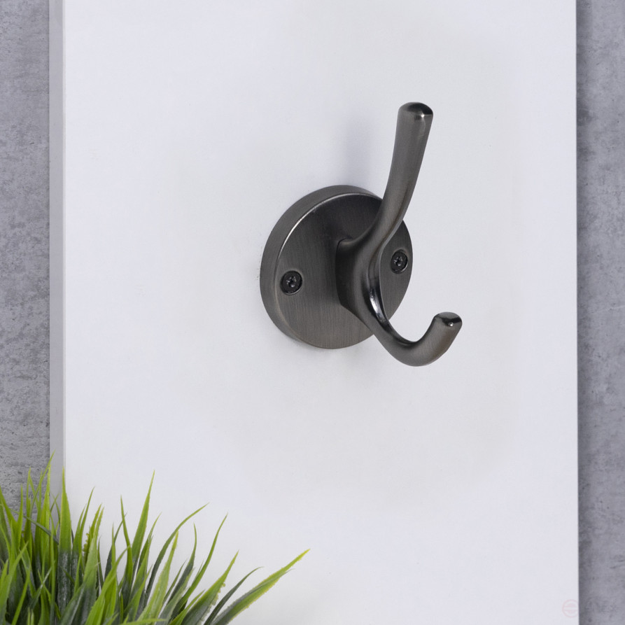 Крючок меб. двухрожковый мет. HORN шлифованный никель AKS