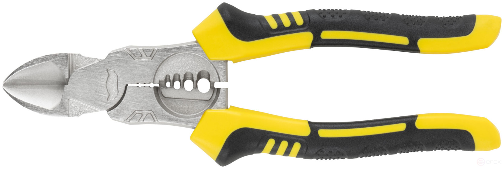 Multifunctional side cutters, eccentric hinge, rubberized handles, Profi 180 mm