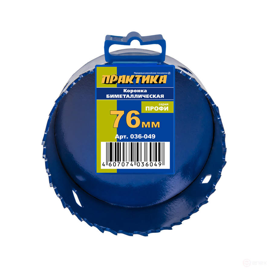 Коронка биметаллическая ПРАКТИКА 76 мм (1шт), клипса (036-049)