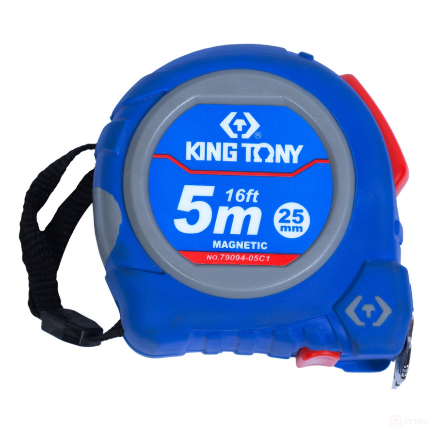 Measuring tape measure 5 m, cloth 25 mm, magnetic hook KING TONY 79094-05C1