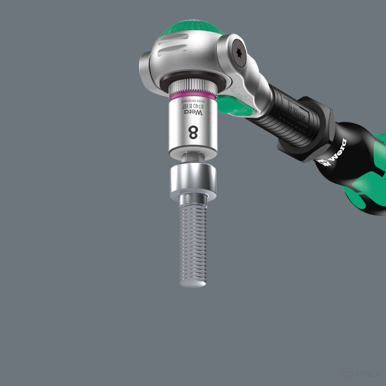 8740 B Hex-Plus HF Zyklop Головка торцевая со вставкой под внутренний шестигранник, DR 3/8", с функцией фиксации крепежа, 3/16" x 35 мм