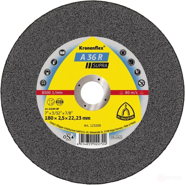 Отрезной круг INOX A 36 R Supra, 180 x 2,5 x 22,23