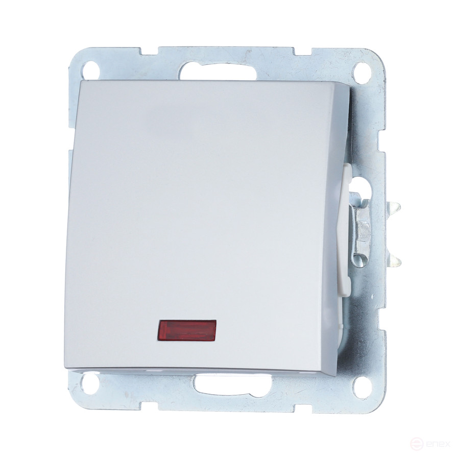 Switch 1-cl., with indicator (circuit 1L) 16 A, 250 B (silver metallic) LK60