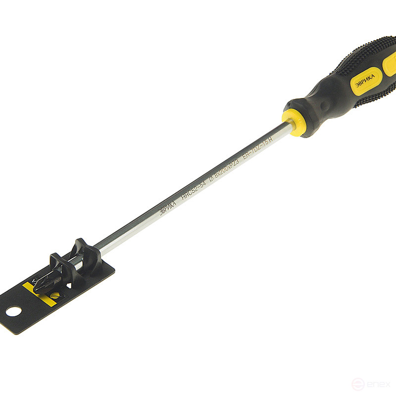 Отвертка крестовая PZ3х200мм Ø8мм магнитная с противоскользящей ручкой (с держателем ) ER-7DZ-15H ЭВРИКА /1/12/144 OLD