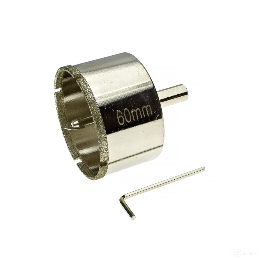 Коронка алмазная по кафелю и стеклу 60 мм с ц/с, Чеглок (5/60)