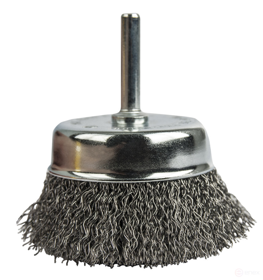 Кордщетка для дрели чашеобразная мягкая ПРАКТИКА 75 мм, хвост 6 мм (032-584)