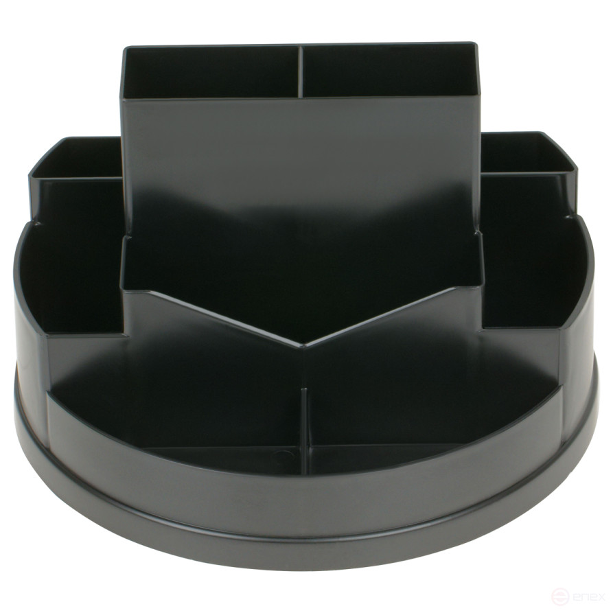 Настольная подставка СТАММ "Сити", пластиковая, вращающаяся, черная