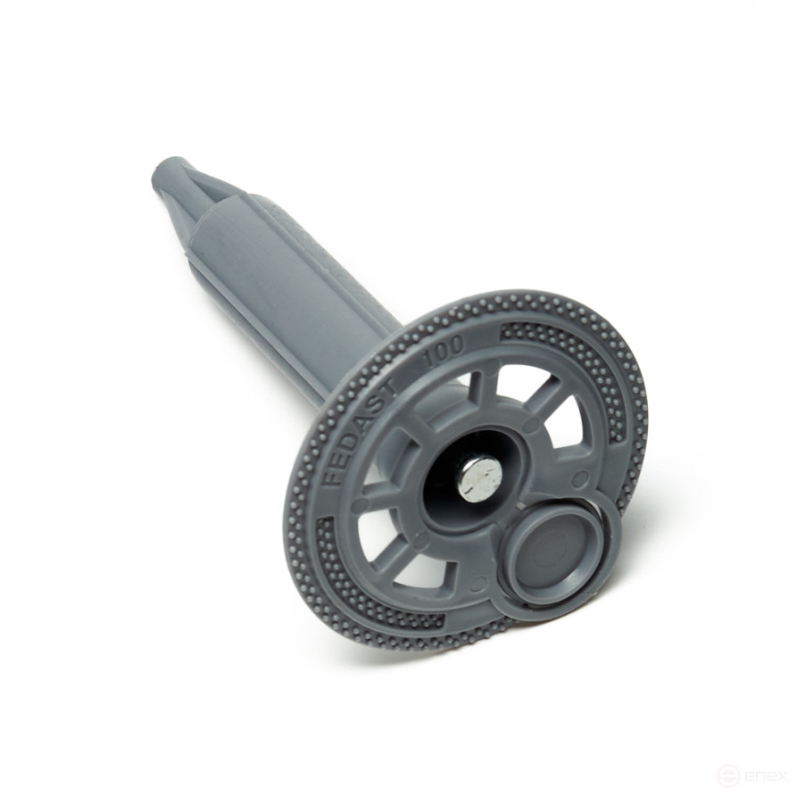 Тарельчатый дюбель гриб 100 мм с крышкой для газоблока для порох. пистолета IN100-90 (100 шт/уп) FEDAST