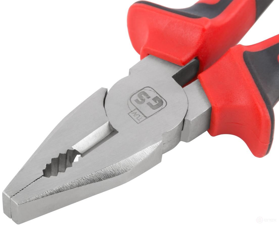 Trend combination pliers, two-tone rubberized handles, 180 mm chrome-nickel coating