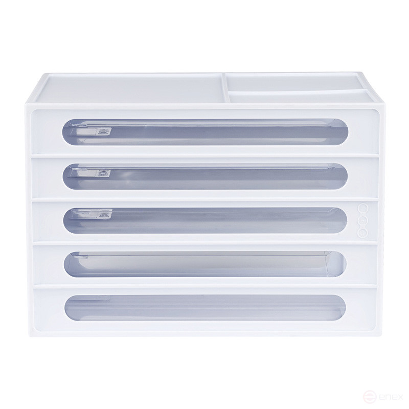 Block of 4 extendable STAMM trays, white body, transparent trays