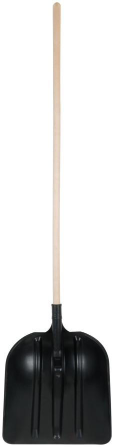 Plastic snow shovel, wooden handle 400x470x1600 mm