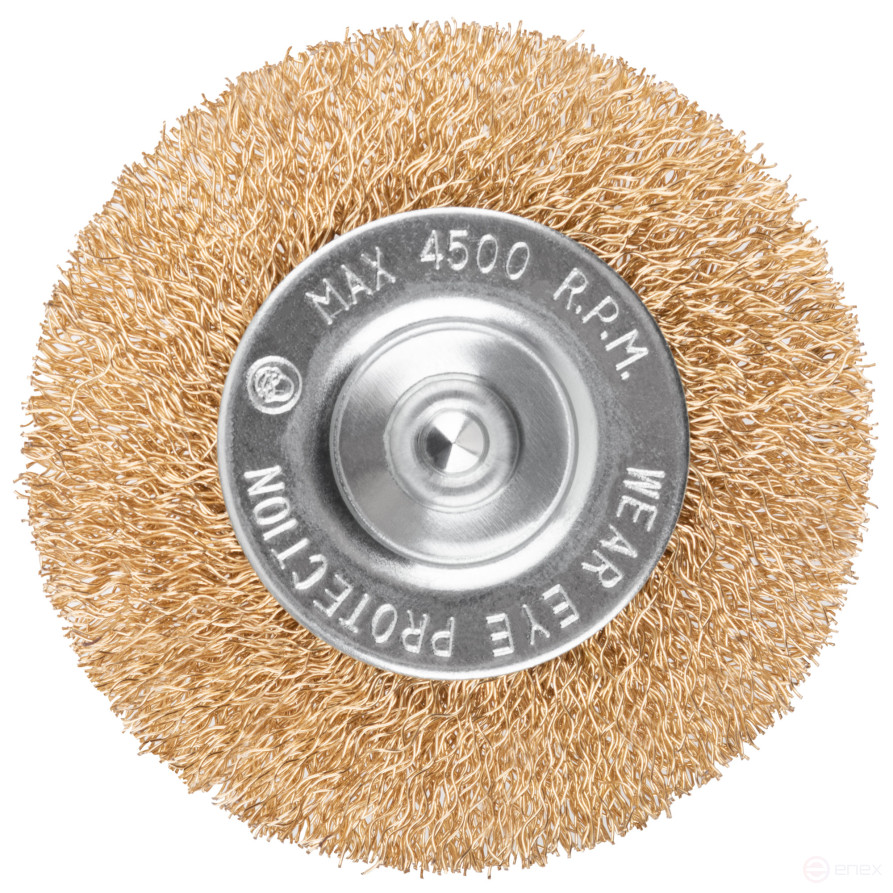 Щетка для дрели, тип "Плоская", латун. витая проволока 0,3 мм, 75 мм, блистер, CUTOP Profi