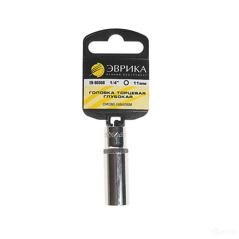 Socket head 11mm 1/4" 6-sided deep L=50mm (with holder) EUREKA ER-90308H 1/200