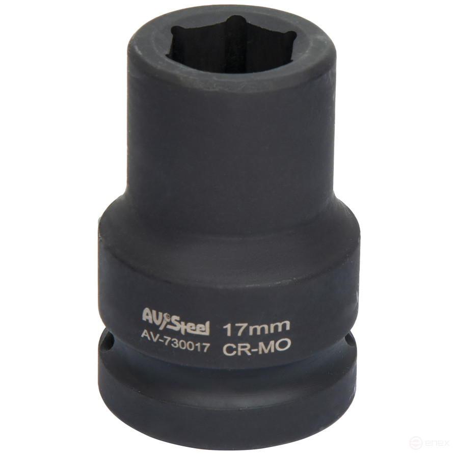 Головка ударная 3/4" шестигранная 17мм "AV Steel" AV-730017