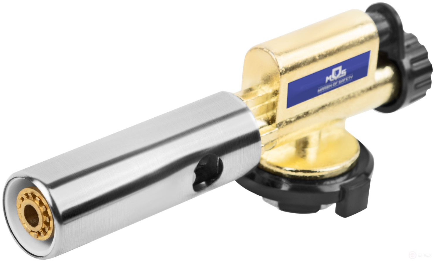 Gas burner for collet cylinder, metal housing, with piezo ignition, ceramic.insulator, nozzle 22 mm