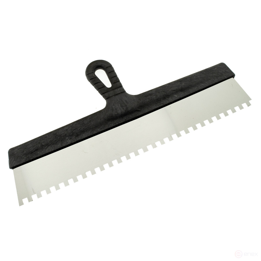 Шпатель зубчатый нержавеющий 450 мм, зуб 8х8 мм, ЧЕГЛОК (30)