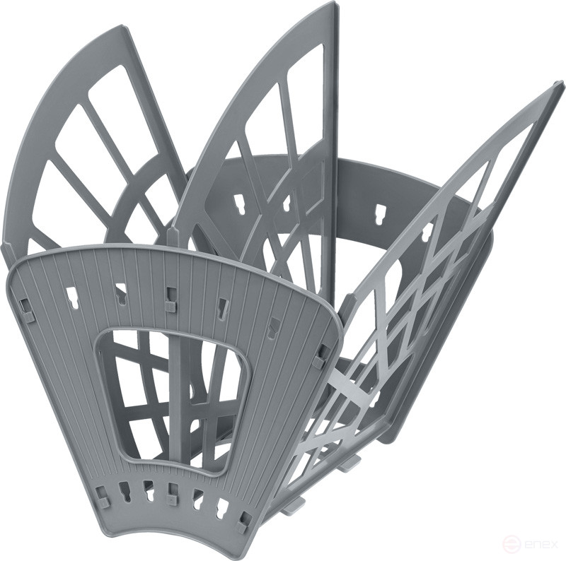 Лоток для бумаг веерный СТАММ "Эконом", 3-х секционный, серый