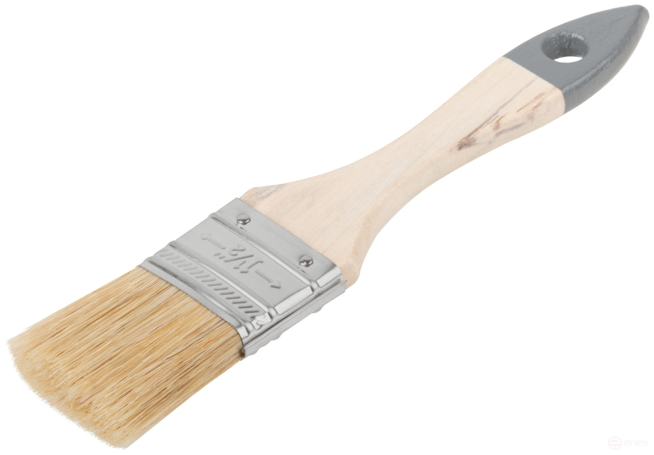 Flute brush "Light", natural light bristles, wooden handle 1.5" (38 mm)