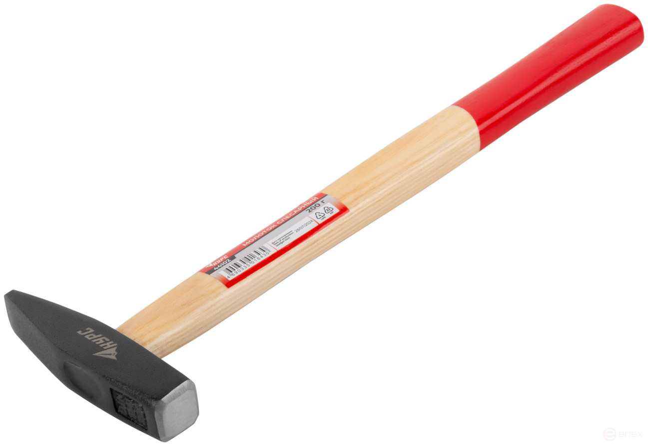 Молоток слесарный, деревянная ручка "Оптима" 200 гр.