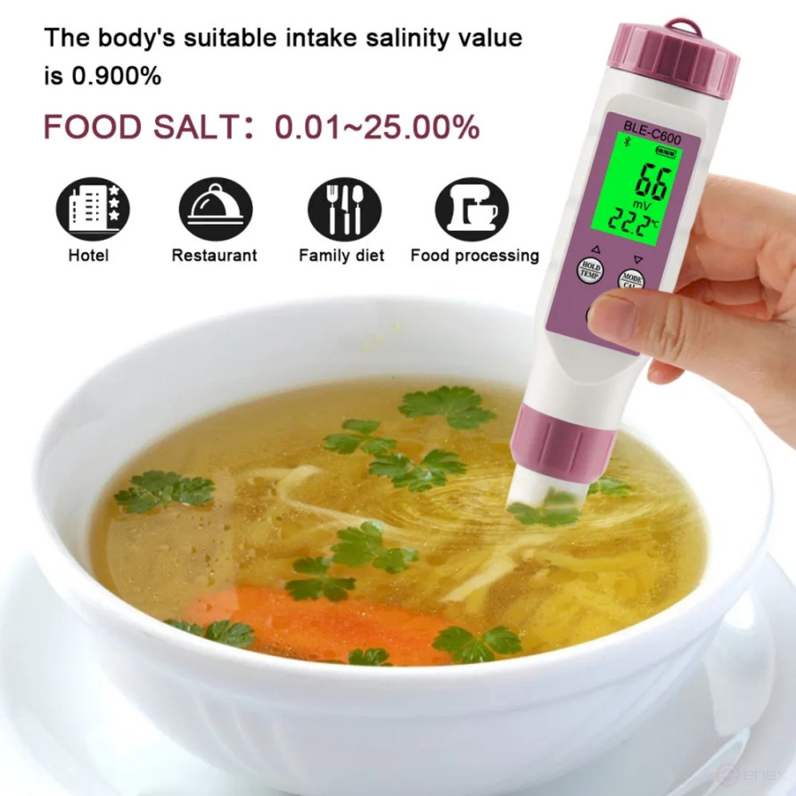 Тестер для воды цифровой тестер BLE-C600 7в1 с Bluetooth