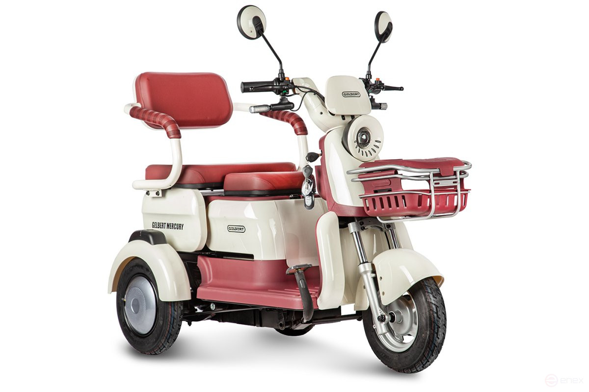 Electric tricycle Rutrike Gelbert Mercury 48V/60V 650W, white and red