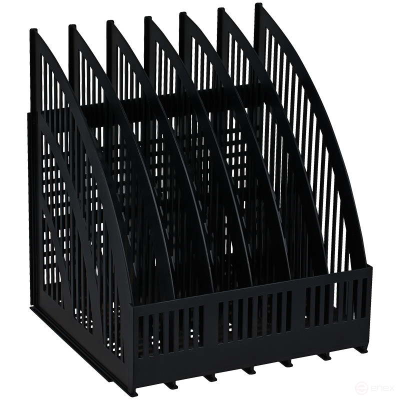 Paper tray vertical STAMP "Line", prefabricated, 6 compartments, black