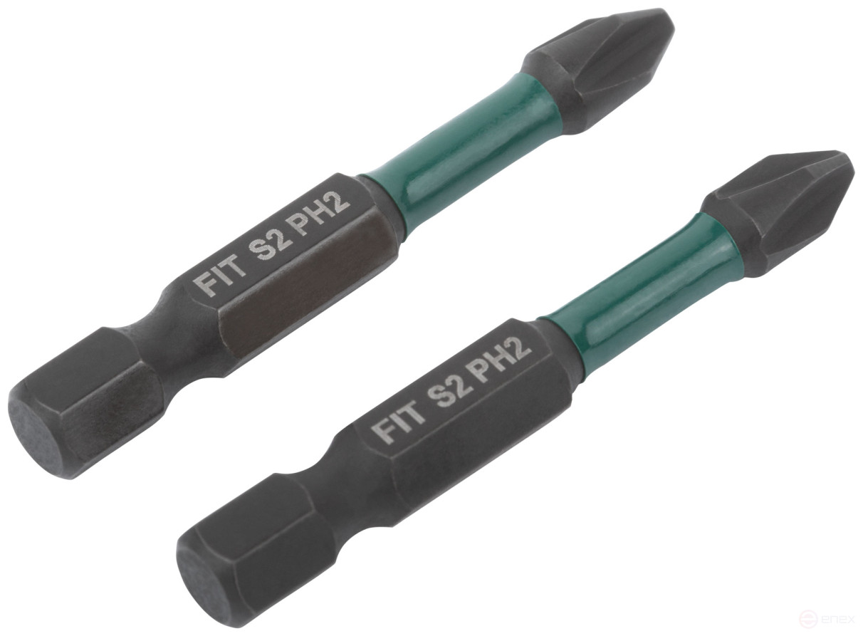 Биты кованые ударные, сталь S2, односторонние 50 мм PH2, Профи 2 шт., блистер