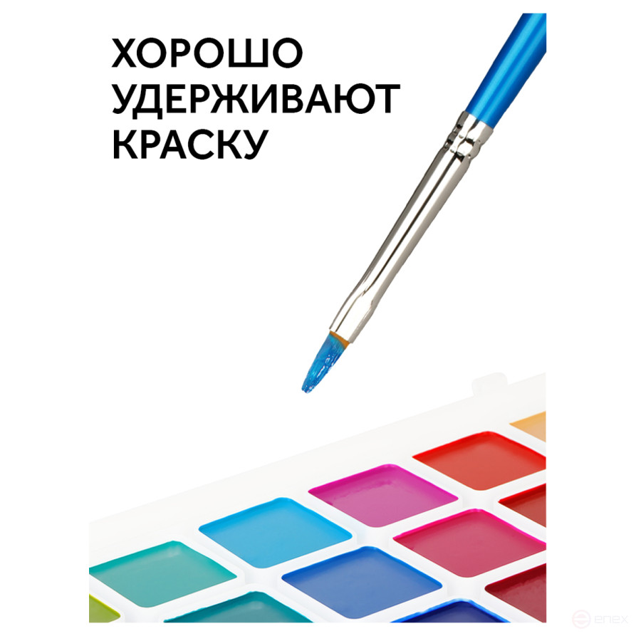 Набор кистей Гамма "Классические" 10шт., синтетика, круглые № 1, 2, 3, 5, 8, плоские № 2, 4, 6, 8, 10, блистер, европодвес