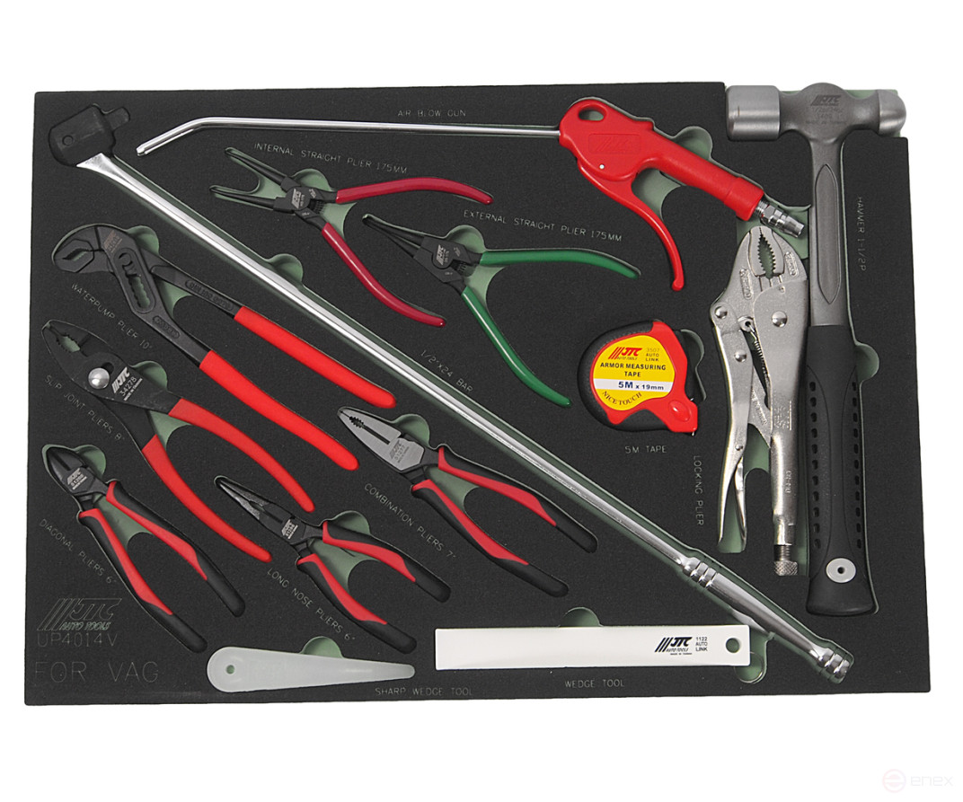 Набор инструментов 14 предметов слесарно-монтажный (VAG) в ложементе JTC