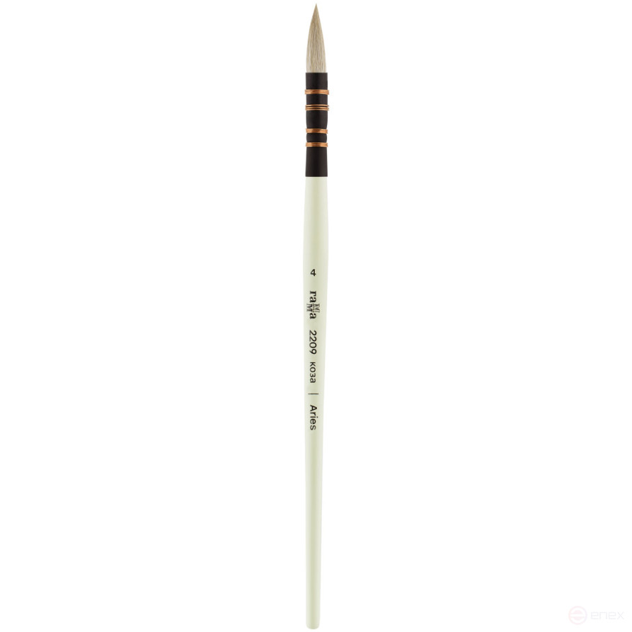 Artistic goat brush Gamma "Aries", round No.4, French mount, short handle