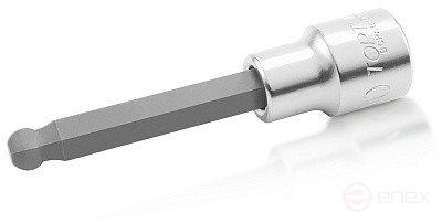 Головка торцевая с шестигранной вставкой HEX 1/2" 7 мм L=100 мм, с шаром TOPTUL BCPA1607