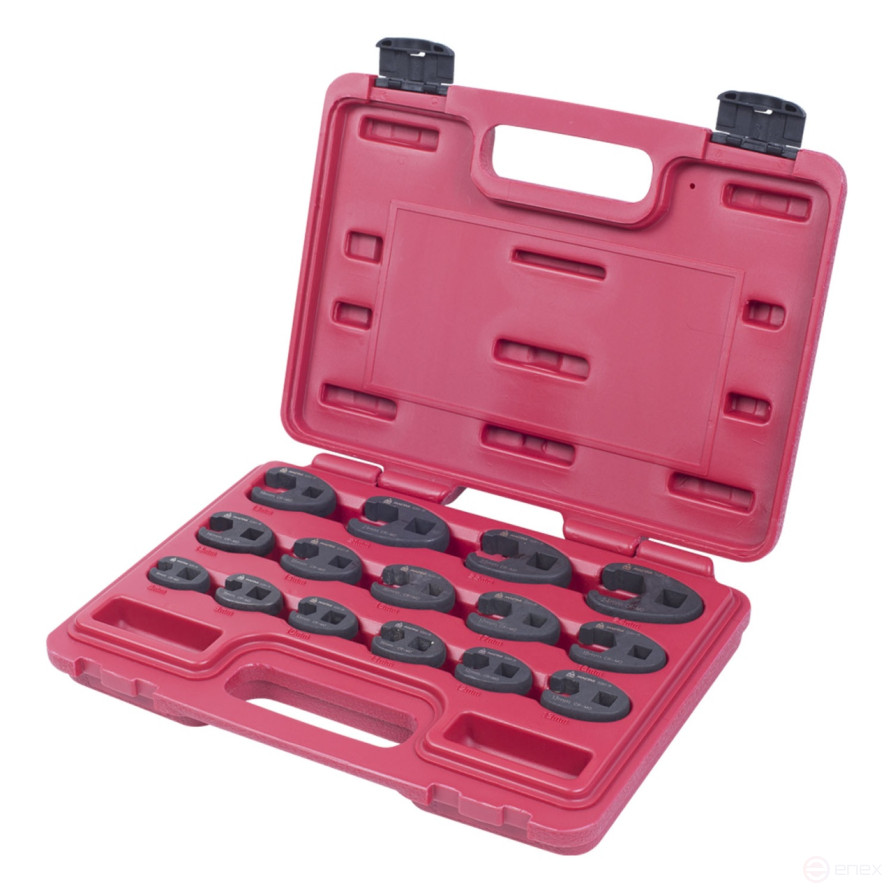 Набор разрезных ключей 3/8&1/2 (воронья лапка), 8-24 мм, кейс, 15 предметов МАСТАК 0261-15C