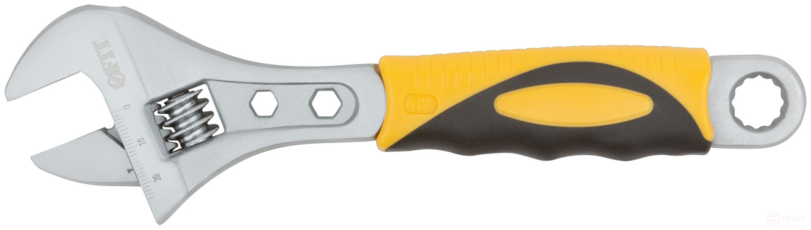 Adjustable key "Classic", scale, magnification.gripper, rubberized.handle 200mm (28mm)