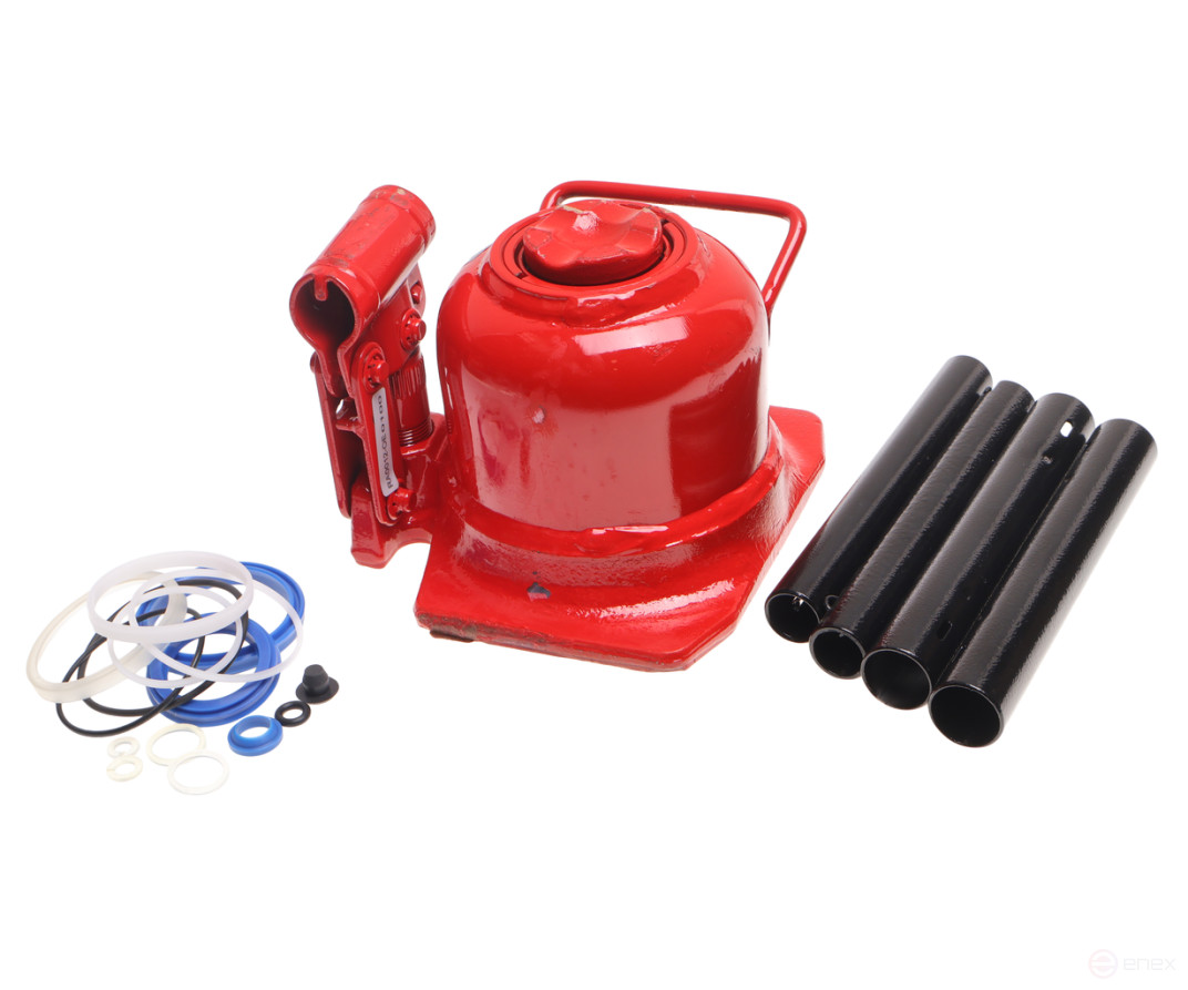 Bottle jack 10t 125-215mm low-profile 2-plunger GTE