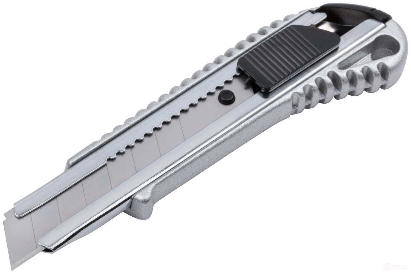 Нож технический "Классик" 18 мм, усиленнный, метал. корпус, резиновая вставка