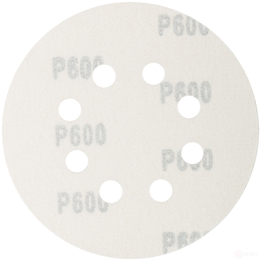 Круги абразивные шлифовальные перфорированные на ворсовой основе под "липучку" (Р600, 125 мм, 5шт.), CUTOP Profi