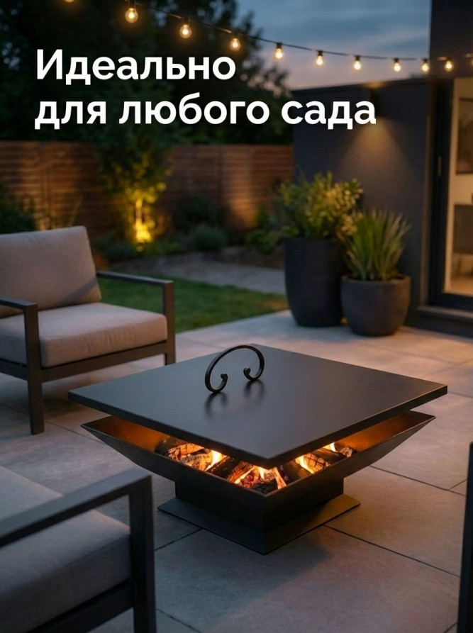 Крышка пламегаситель для костровой чаши 51*51 см