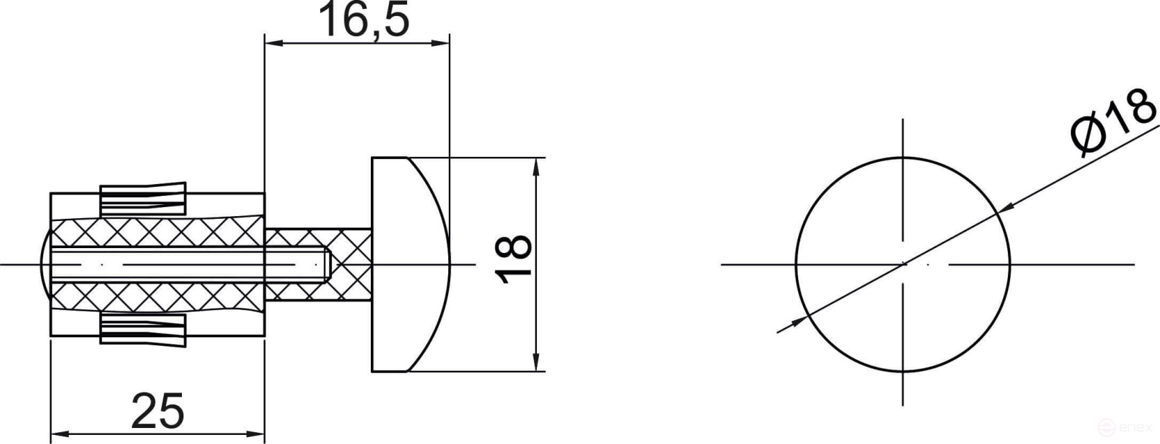 Plug modern pipe D16 black AKS
