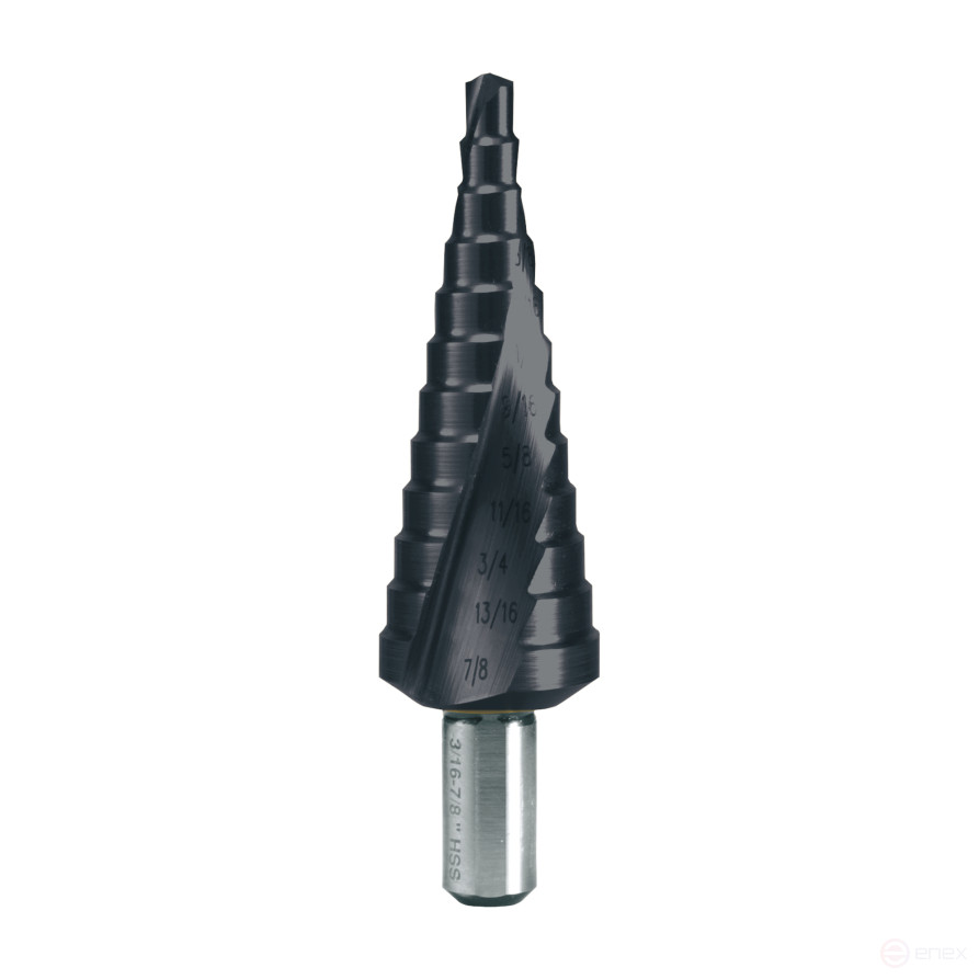 Сверло ступенчатое HSS дюймовое CBN шлифованное со спиралевидной канавкой и подточкой острия Ø 3/16 - 7/8 TiAlN