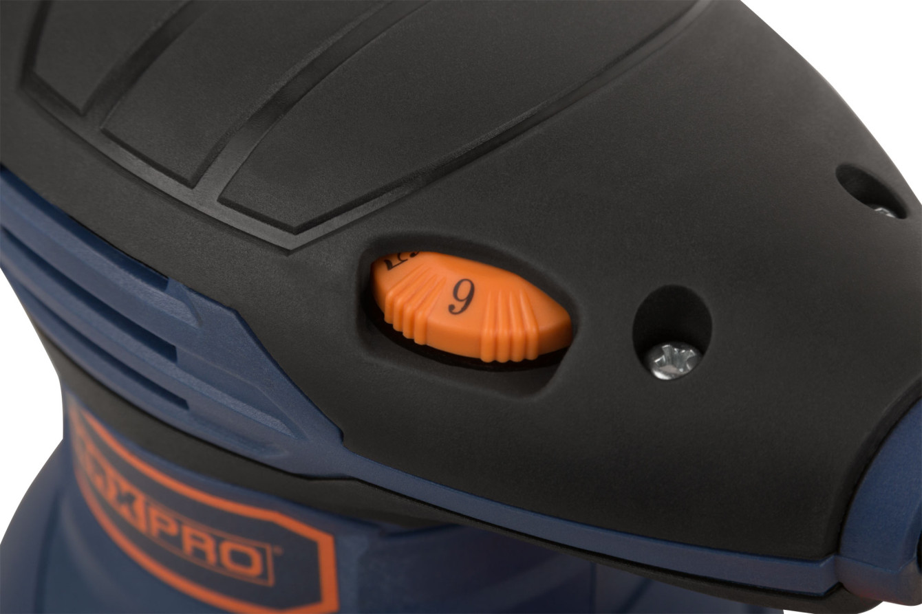 MAX-PRO Шлифмашина эксцентриковая 300 Вт; 5000-12000 об/мин; 125 мм; 1,2 кг; липучка; пылезащищенный выключатель; коробка