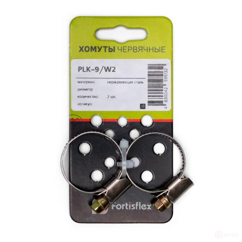 Хомуты червячные PLK-9 (40-60)/W2 (1шт.)