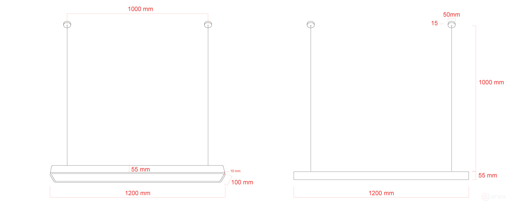 Светильник LED ЭРА Geometria SPO-113-W-40K-036 Block 36Вт 4000К 3000Лм IP40 1200*100*50 белый подвесной драйвер внутри